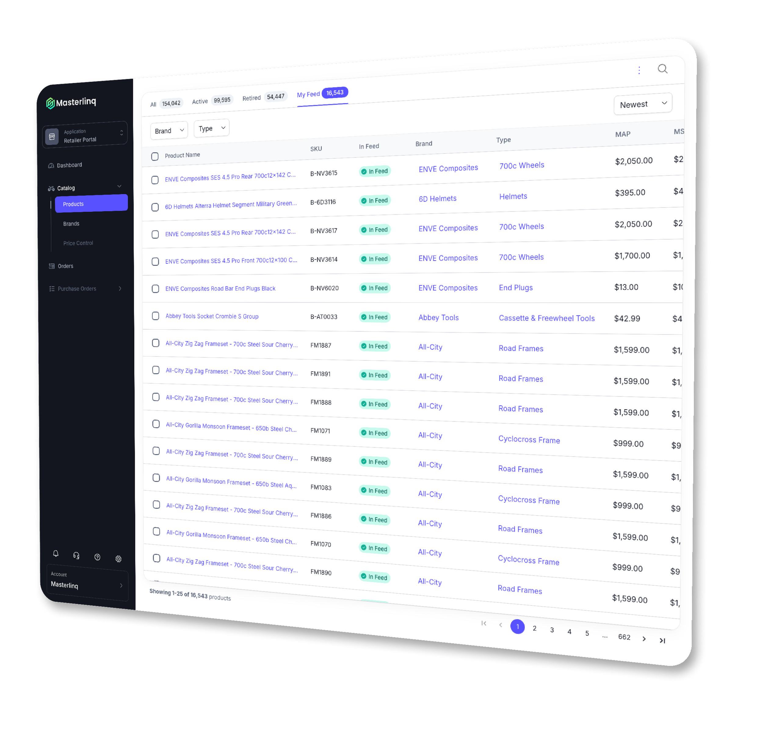Masterlinq Product Catalog Interface