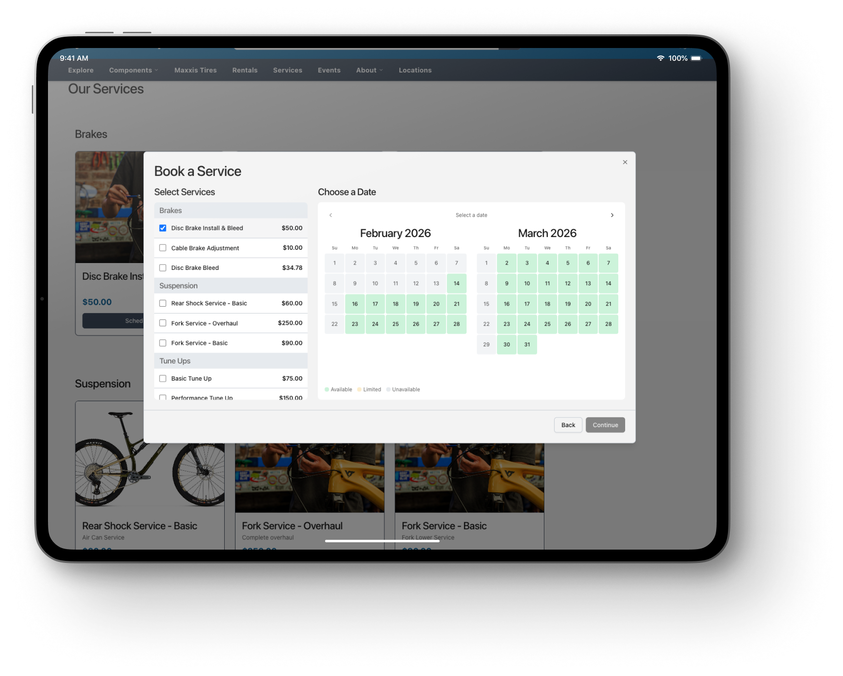 Service appointments